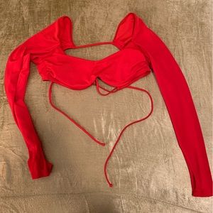 Lot 3 we are HAH swim wear. NWT. 1x Long sleeve crop top. 2x cheeky bottoms. SM